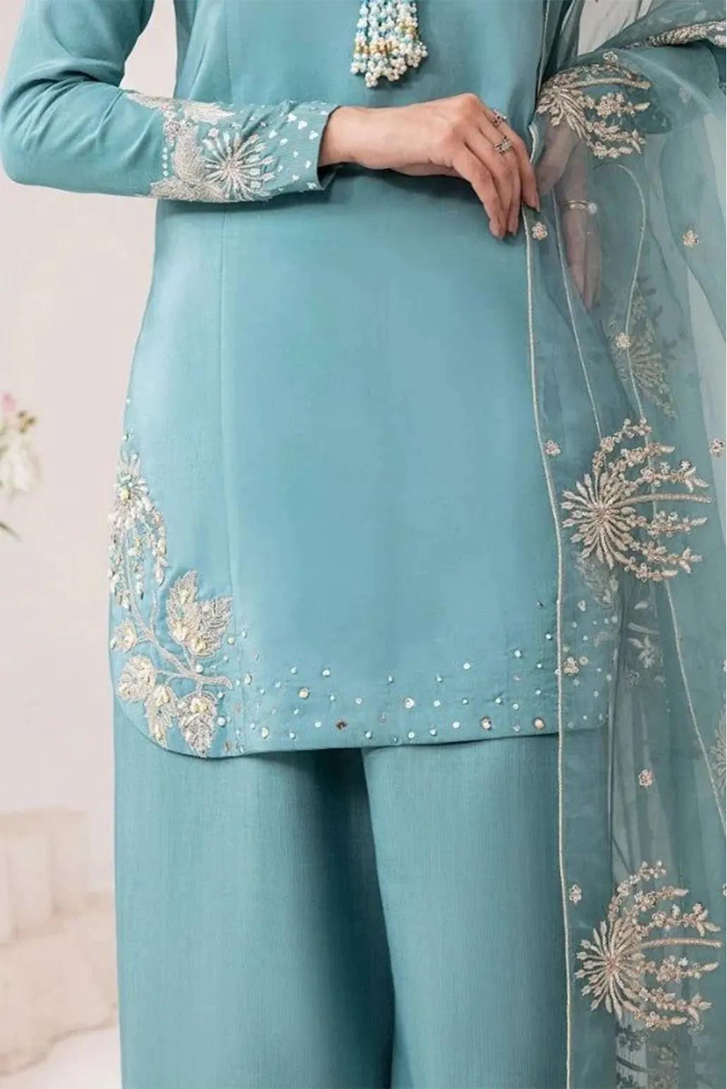 3 PIECE - UNSTITCHED | EMBROIDERED LAWN - GR1198