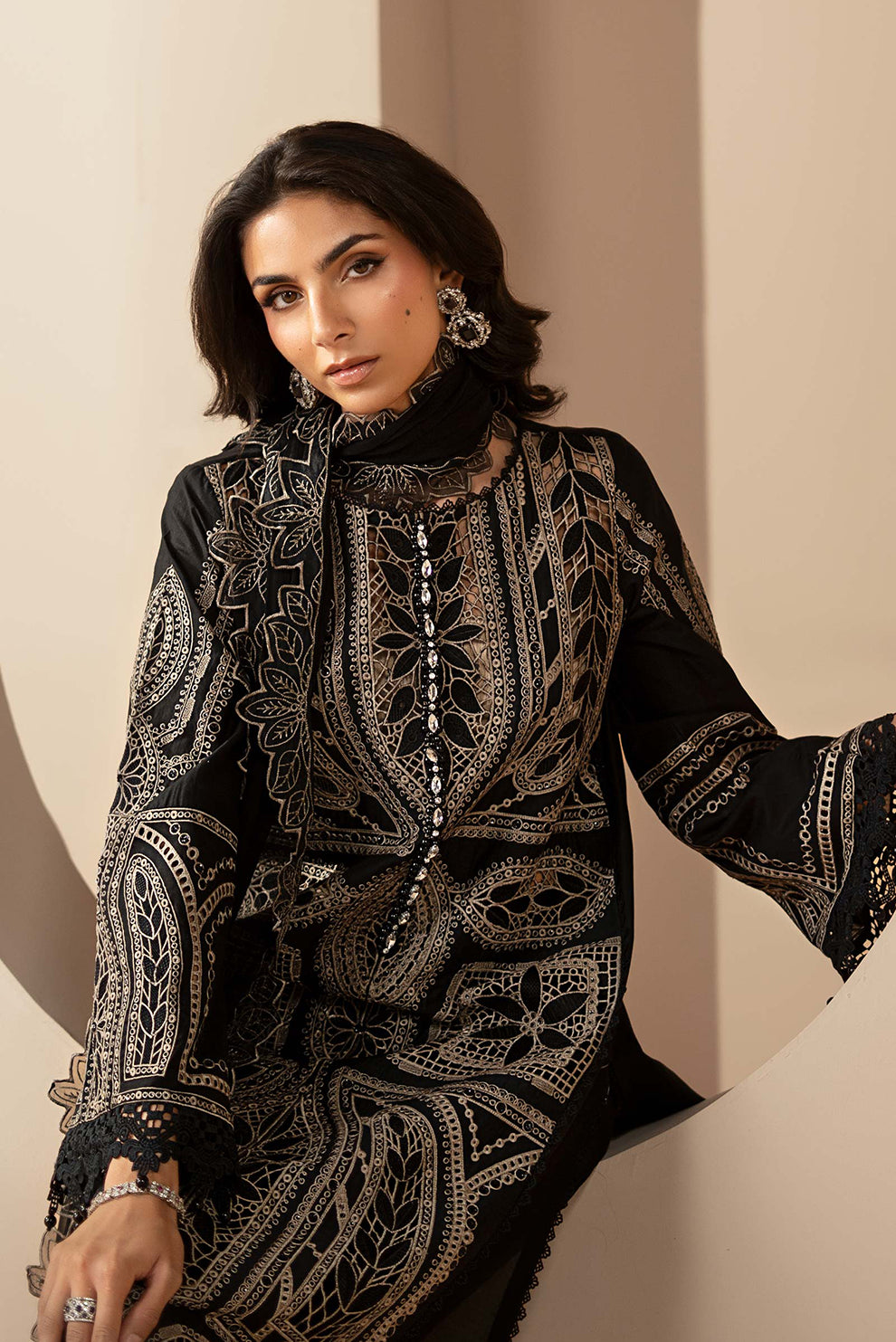 3 PIECE - UNSTITCHED | EMBROIDERED LAWN - MB1208