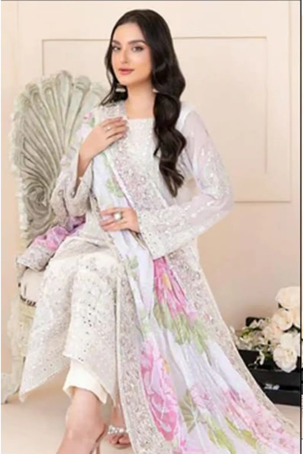 3 PIECE - UNSTITCHED | LUXURY EMBROIDERED LAWN - GR1190