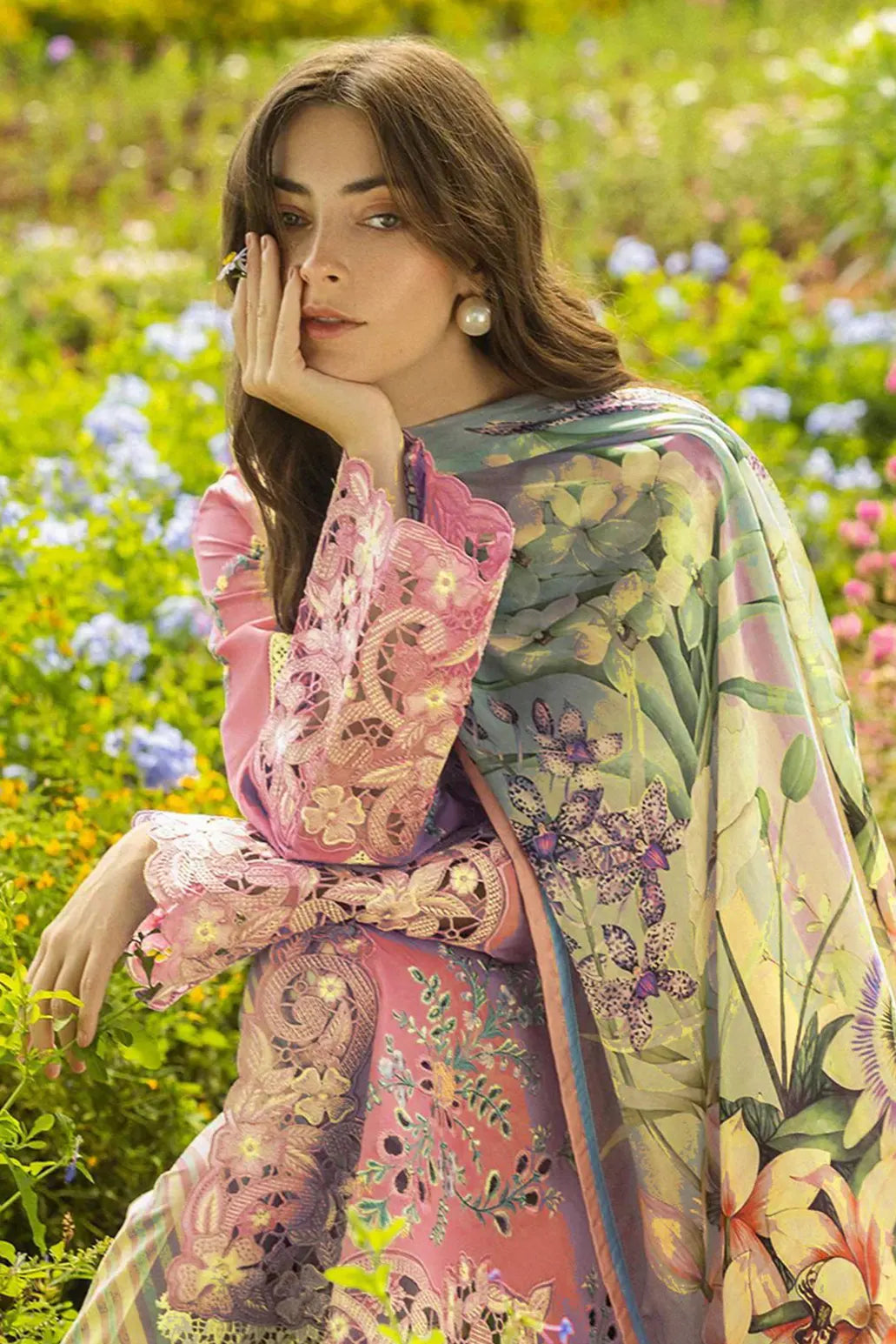 3 PIECE - UNSTITCHED | LUXURY EMBROIDERED LAWN - MQ1191