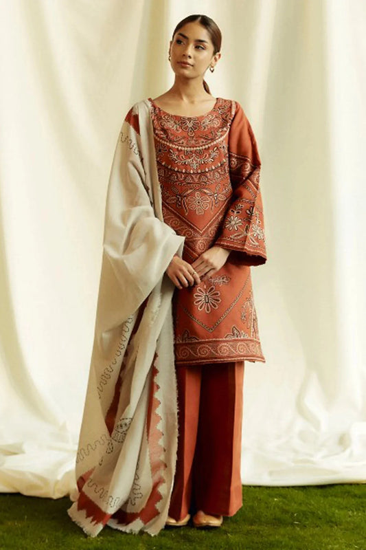 3 PIECE - UNSTITCHED | EMBROIDERED LAWN - ZS1131