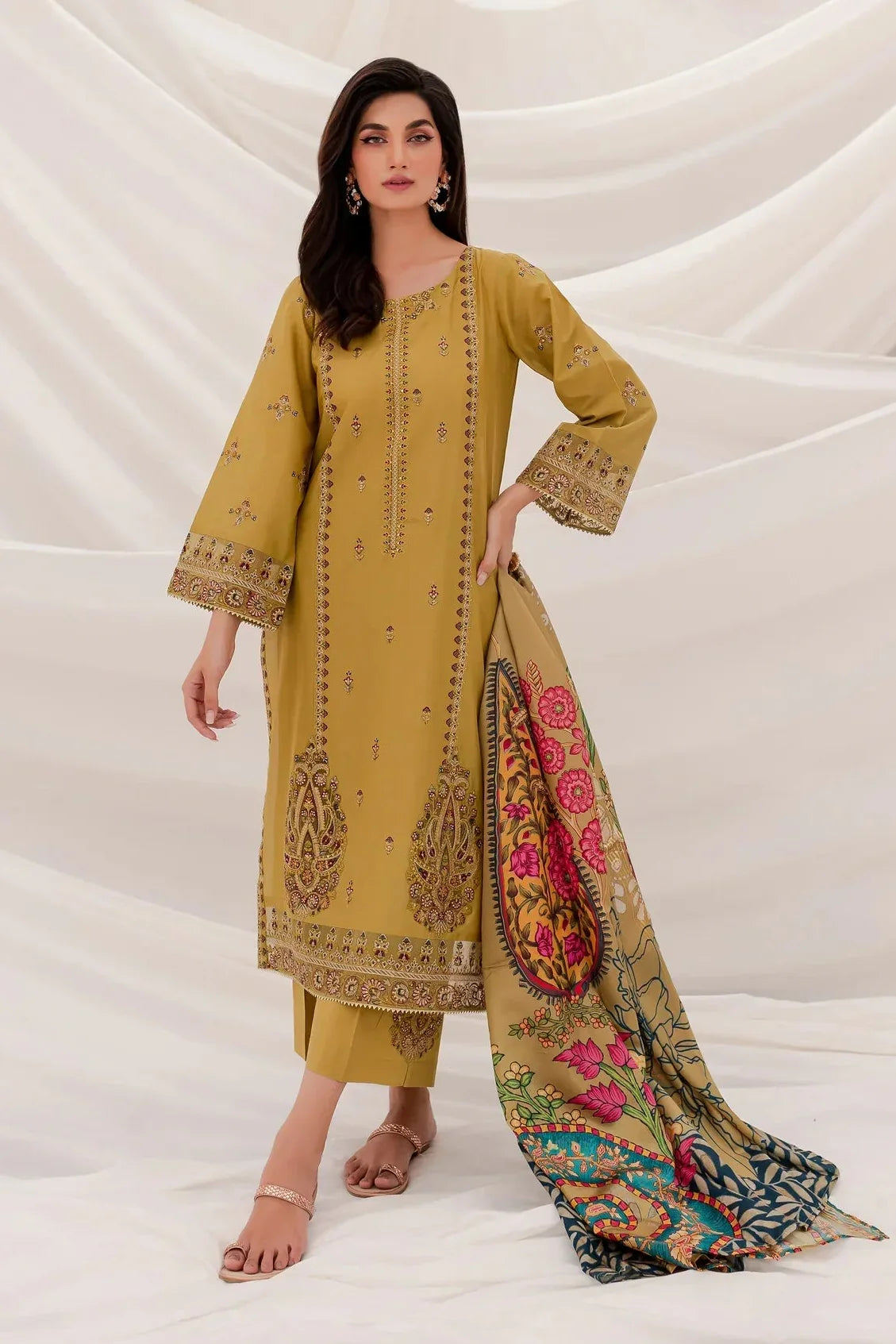 3 PIECE - UNSTITCHED | LUXURY EMBROIDERED LAWN - LL1166