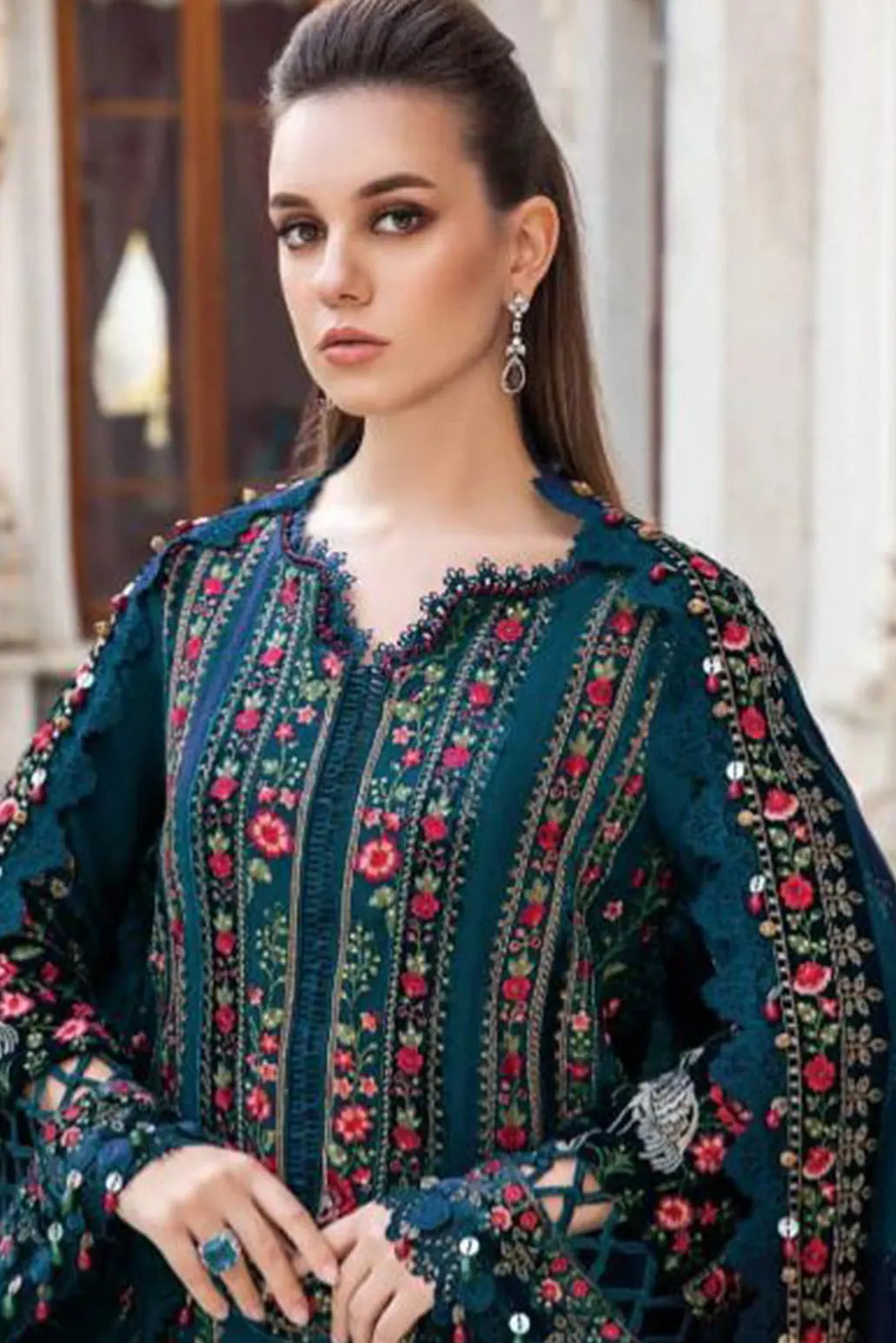 3 PIECE - UNSTITCHED | LUXURY EMBROIDERED LAWN - MB1180
