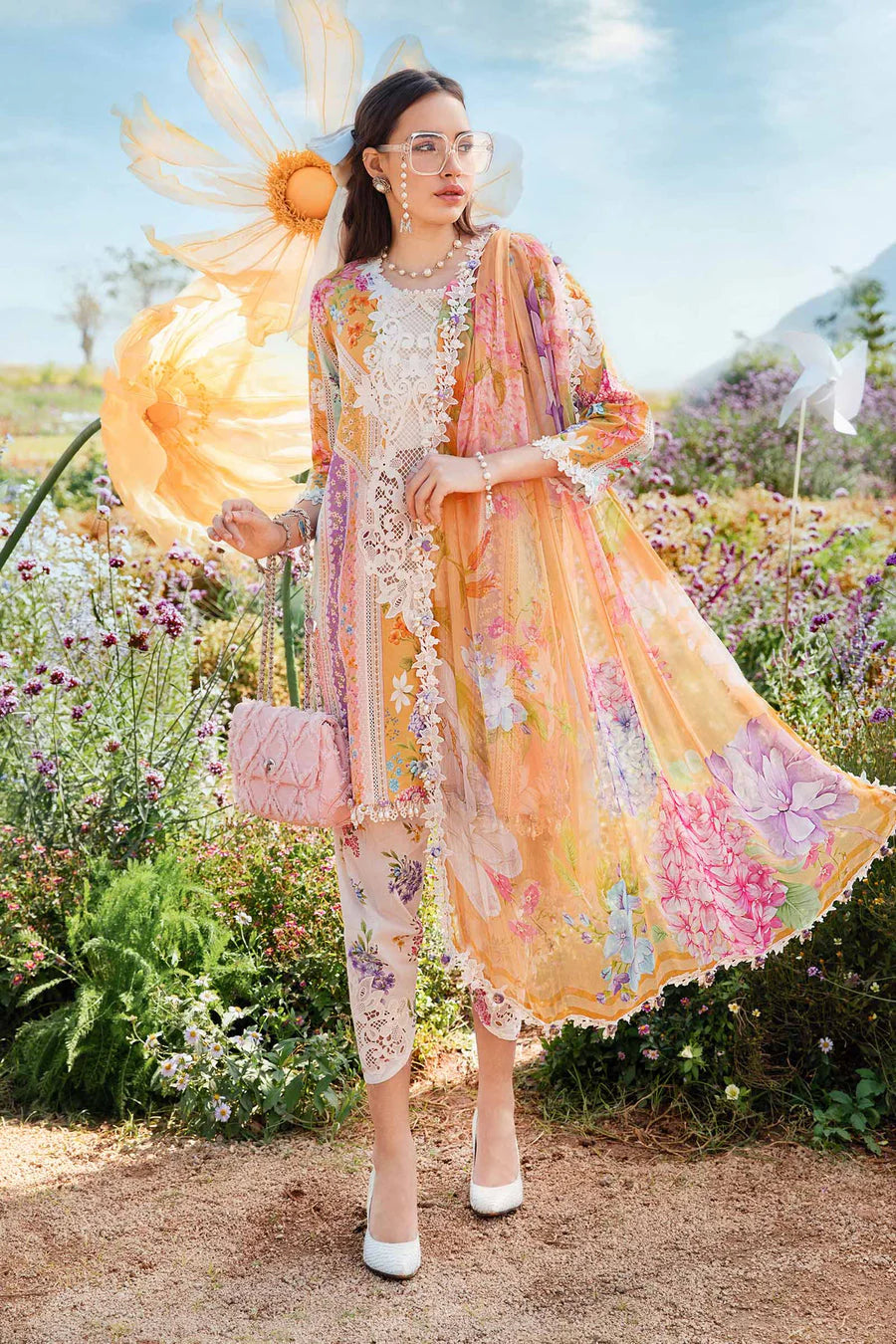 3 PIECE - UNSTITCHED | PRINTED LAWN - MB1127-B