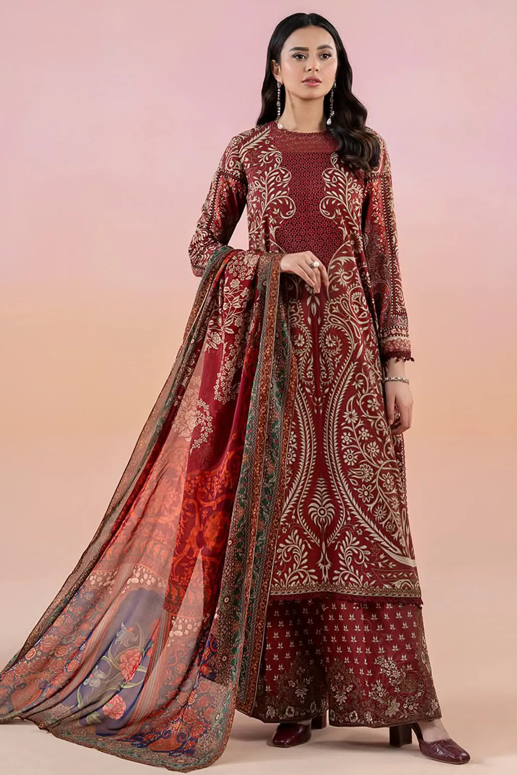 3 PIECE - UNSTITCHED | PRINTED LAWN - MB1129-A