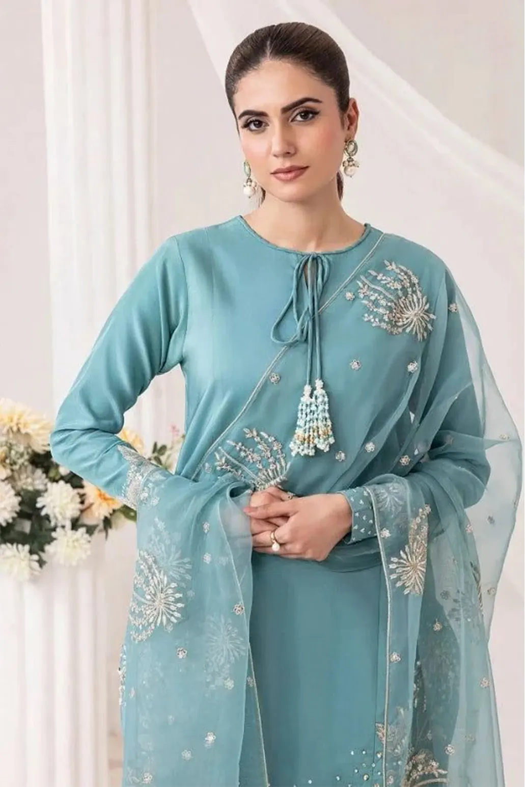 3 PIECE - UNSTITCHED | EMBROIDERED LAWN - GR1198