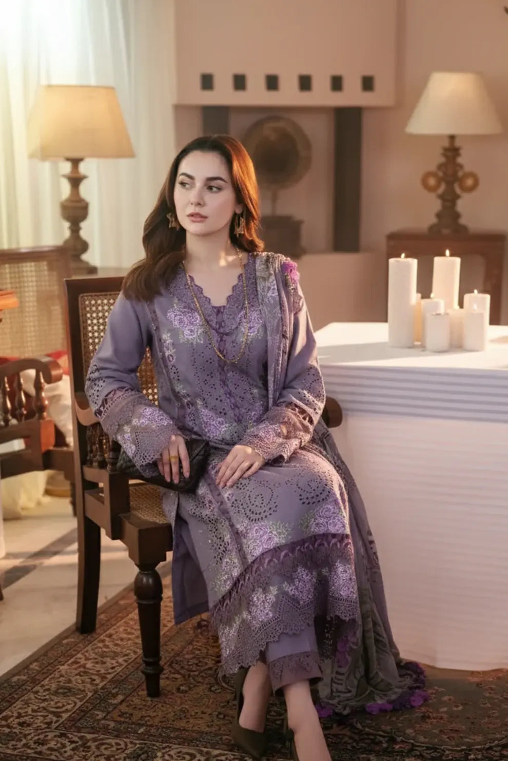 3 PIECE - UNSTITCHED | CHIKAN KARI EMBROIDERED LAWN - JD1110