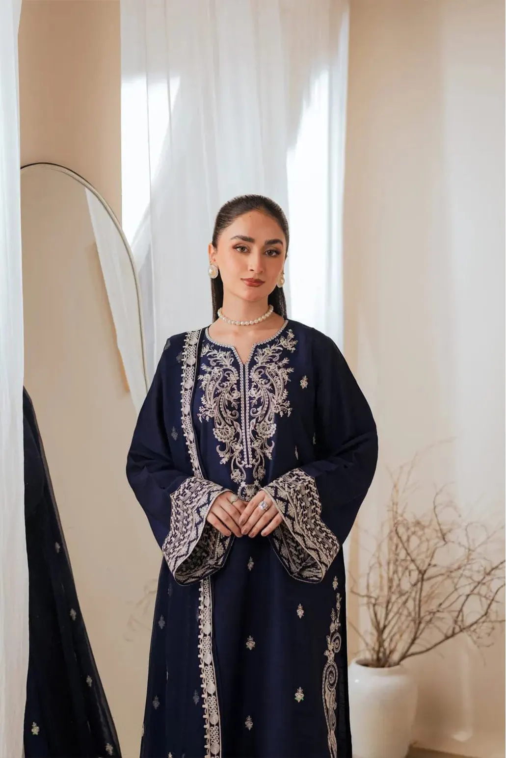3 PIECE - UNSTITCHED | EMBROIDERED LAWN - NR1197