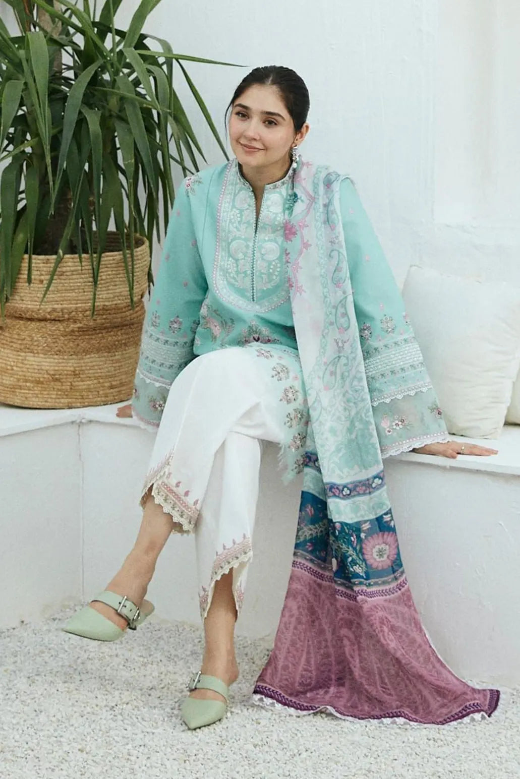 3 PIECE - UNSTITCHED | EMBROIDERED LAWN - ZS1184