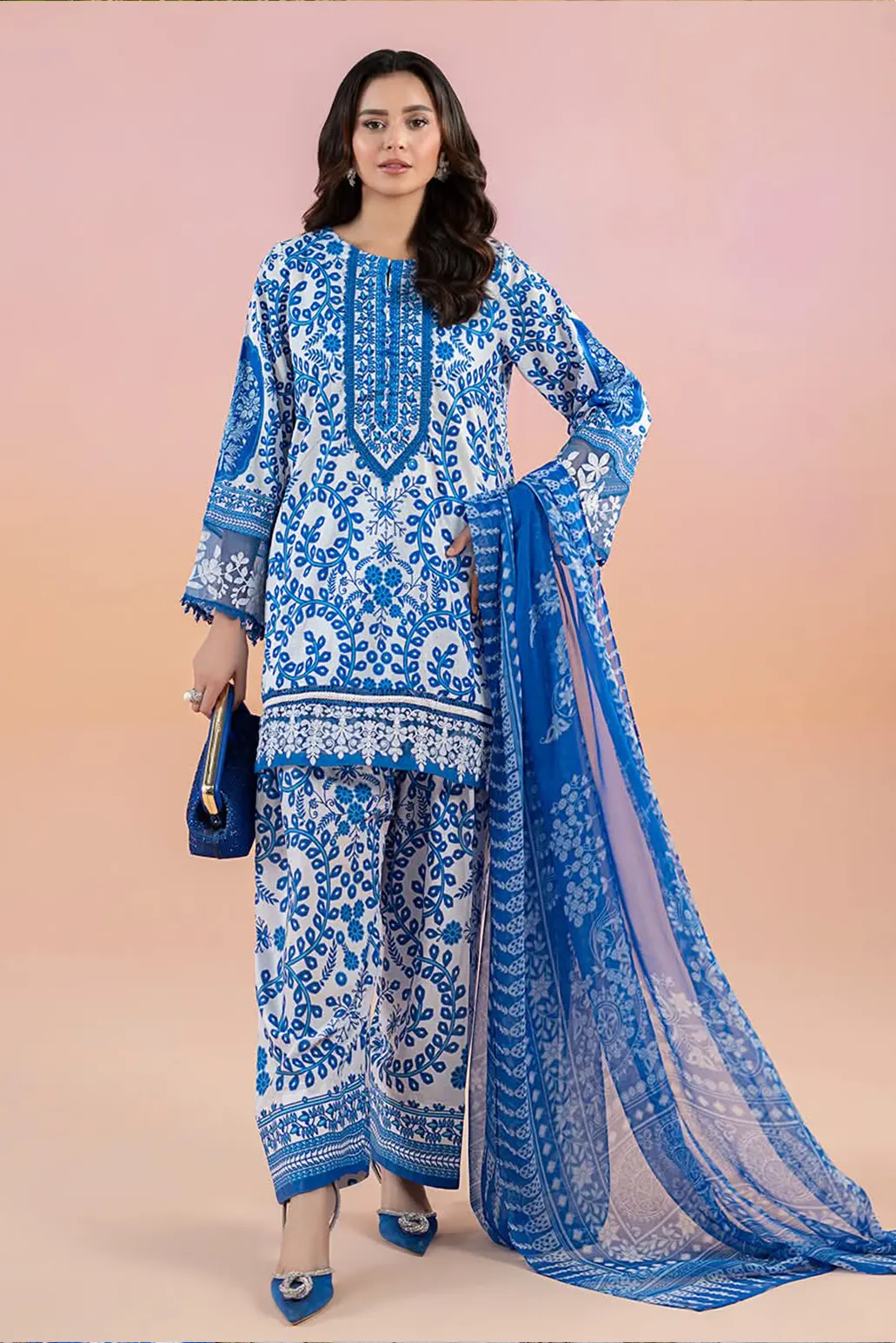3 PIECE - UNSTITCHED | PRINTED LAWN - MB1128