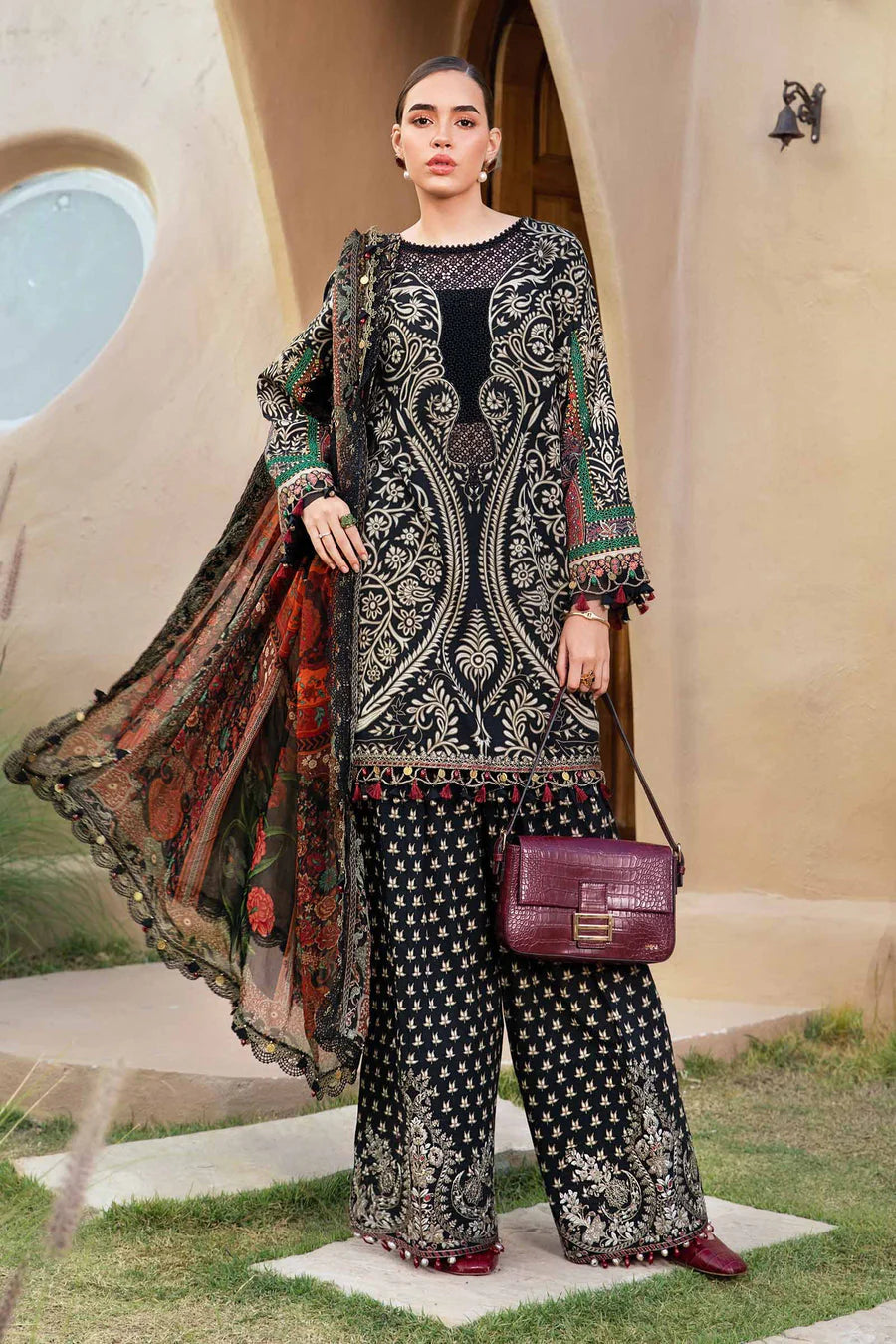 3 PIECE - UNSTITCHED | PRINTED LAWN - MB1129-B