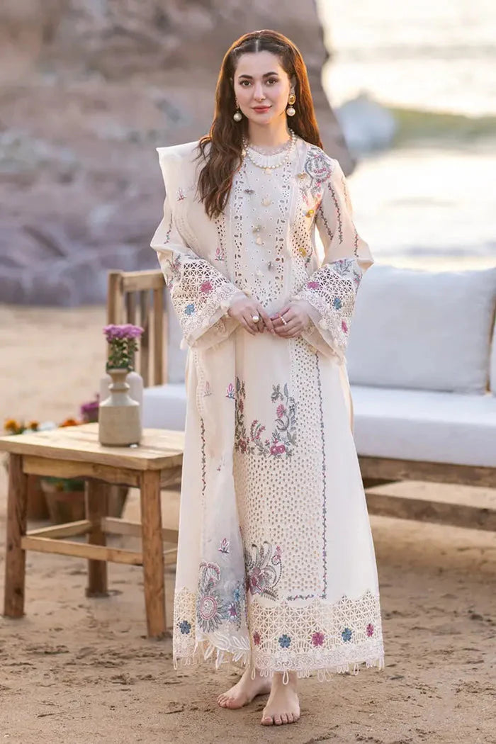 3 PIECE - UNSTITCHED | CHIKAN KARI EMBROIDERED LAWN - QL1122
