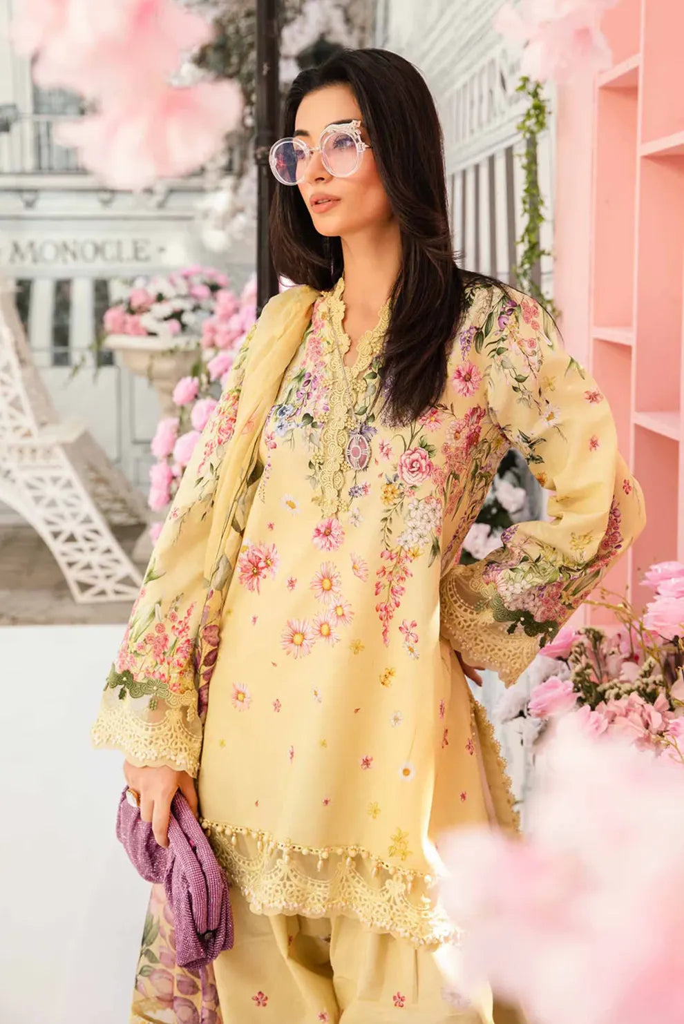 3 Piece - Unstitched Digital Printed Lawn Fabric MB-512 A