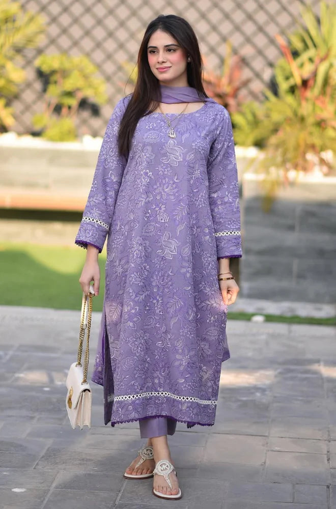 3 PIECE - UNSTITCHED | LUXURY EMBROIDERED LAWN - GR1133