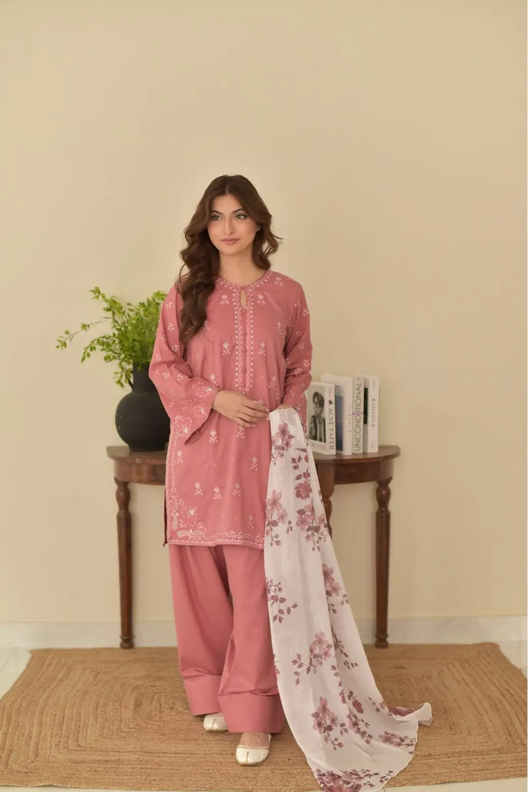 3 PIECE - UNSTITCHED | EMBROIDERED LAWN - GR1187