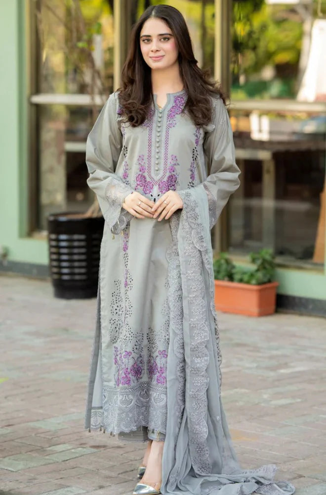 3 PIECE - UNSTITCHED | LUXURY EMBROIDERED LAWN - MQ1160