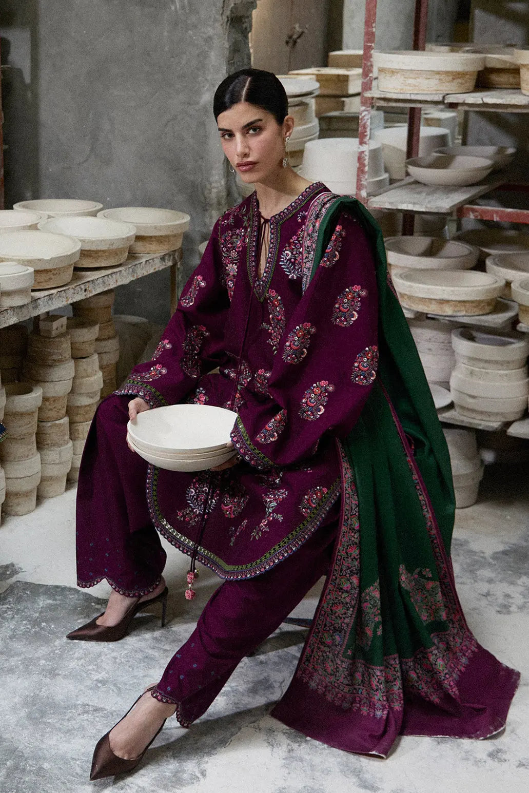 3 PIECE - UNSTITCHED | EMBROIDERED LAWN - HR1183