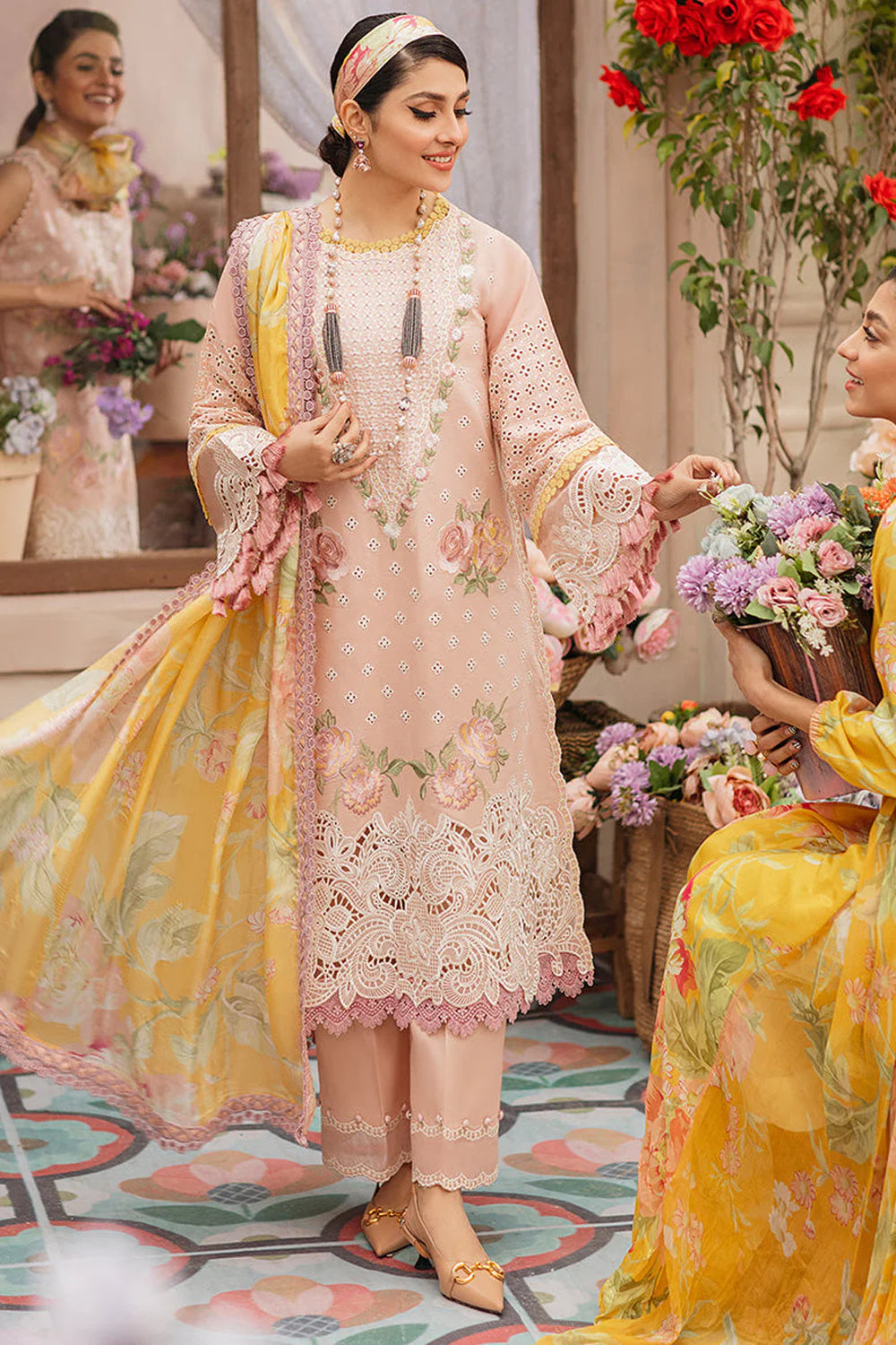 3 PIECE - UNSTITCHED | CHIKAN KARI EMBROIDERED LAWN - MQ1163