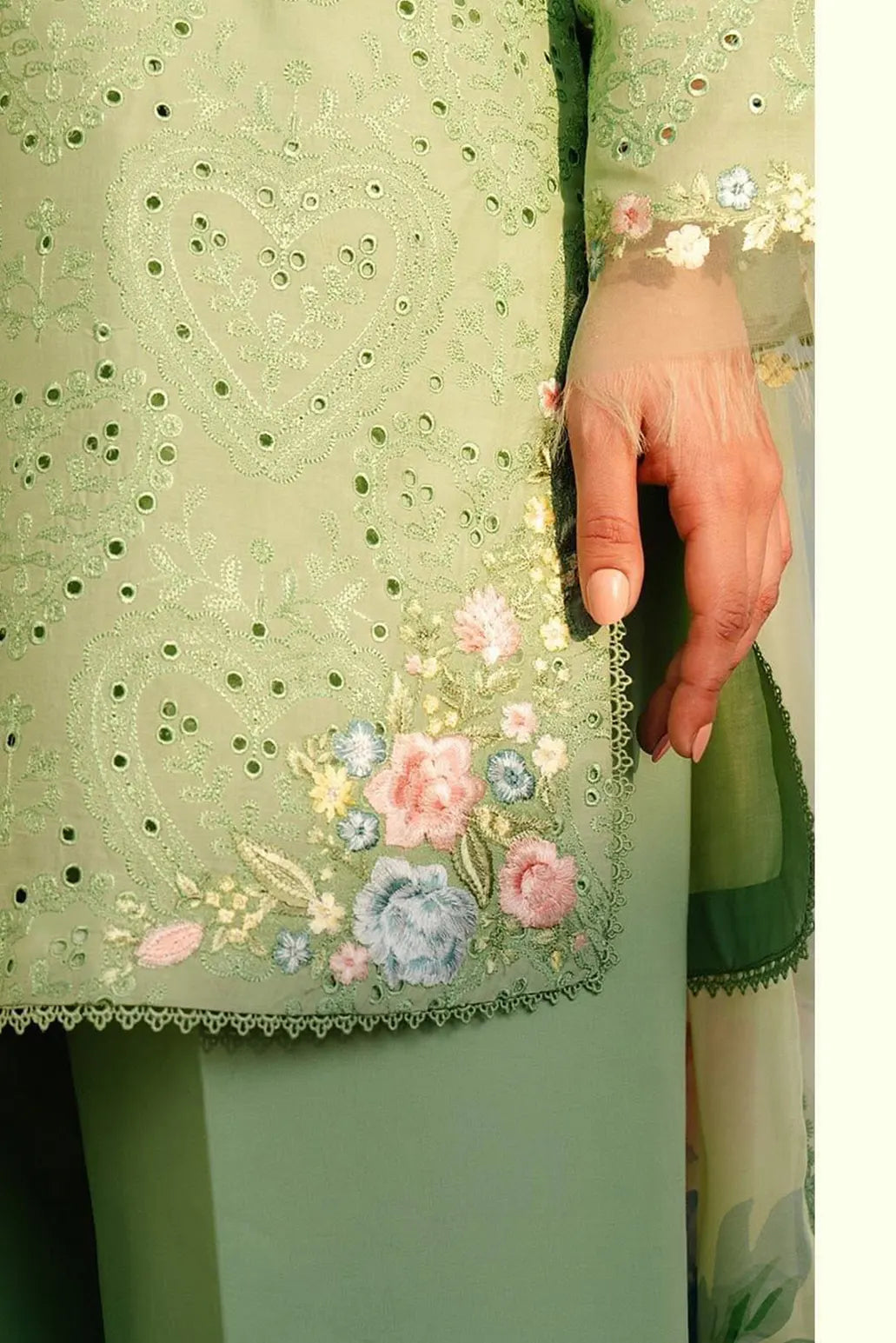 3 PIECE - UNSTITCHED | CHIKAN KARI EMBROIDERED LAWN - ZS1173