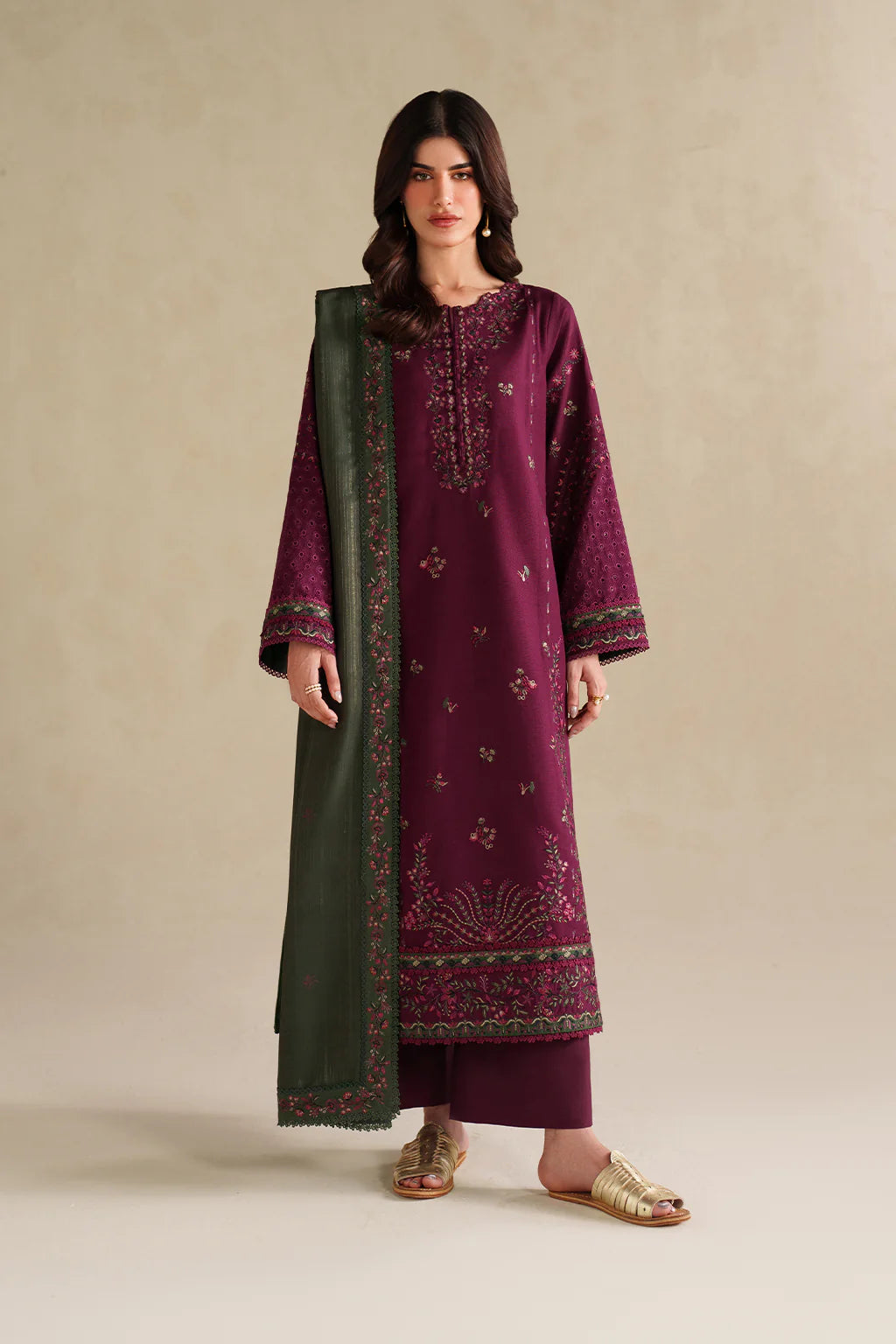 3 PIECE - UNSTITCHED | EMBROIDERED LAWN - GR11116