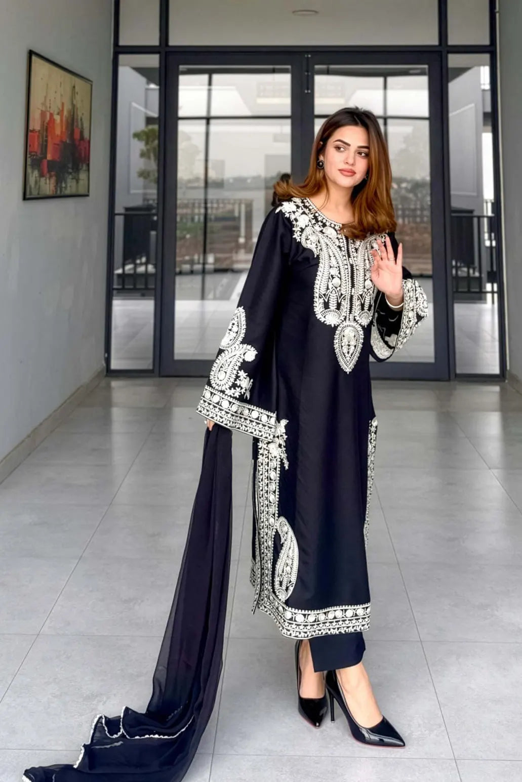 3 PIECE - UNSTITCHED | EMBROIDERED LAWN - GR1177