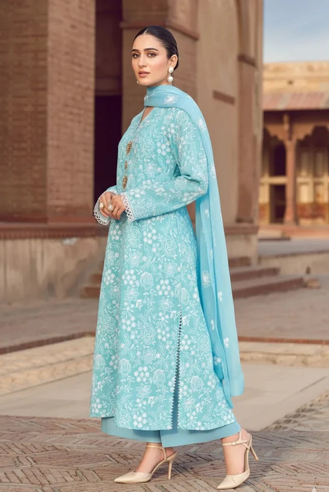 3 PIECE - UNSTITCHED | LUXURY EMBROIDERED LAWN - BZ1151