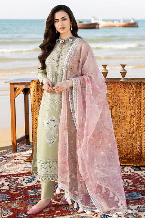 3 PIECE - UNSTITCHED | CHIKAN KARI EMBROIDERED LAWN - JZ1108