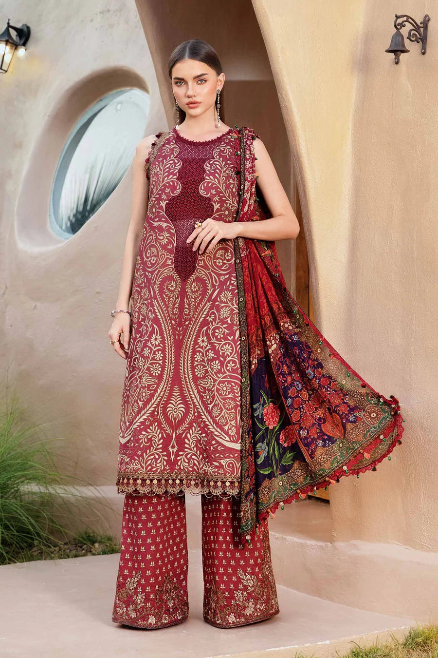 3 PIECE - UNSTITCHED | PRINTED LAWN - MB1129-A
