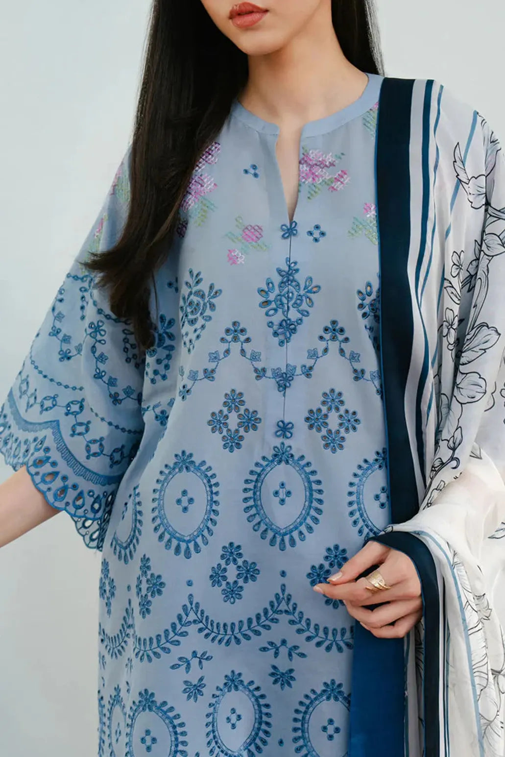 3 PIECE - UNSTITCHED | EMBROIDERED LAWN - ZS1117