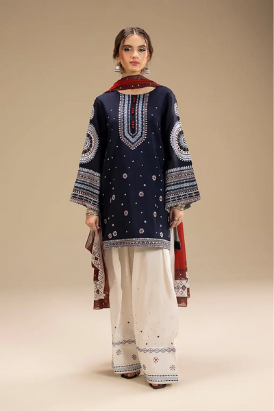 3 PIECE - UNSTITCHED | EMBROIDERED LAWN - JZ1158