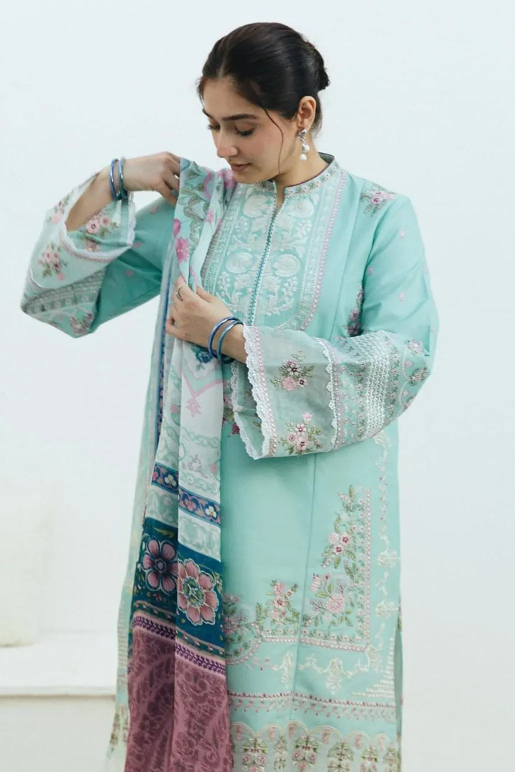 3 PIECE - UNSTITCHED | EMBROIDERED LAWN - ZS1184