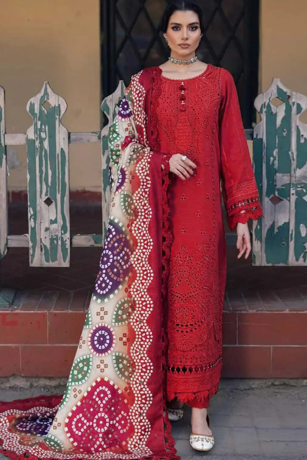 3 PIECE - UNSTITCHED | CHIKAN KARI EMBROIDERED LAWN - NR1189