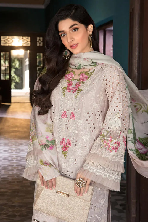 3 PIECE - UNSTITCHED | CHIKAN KARI EMBROIDERED LAWN - EL1135