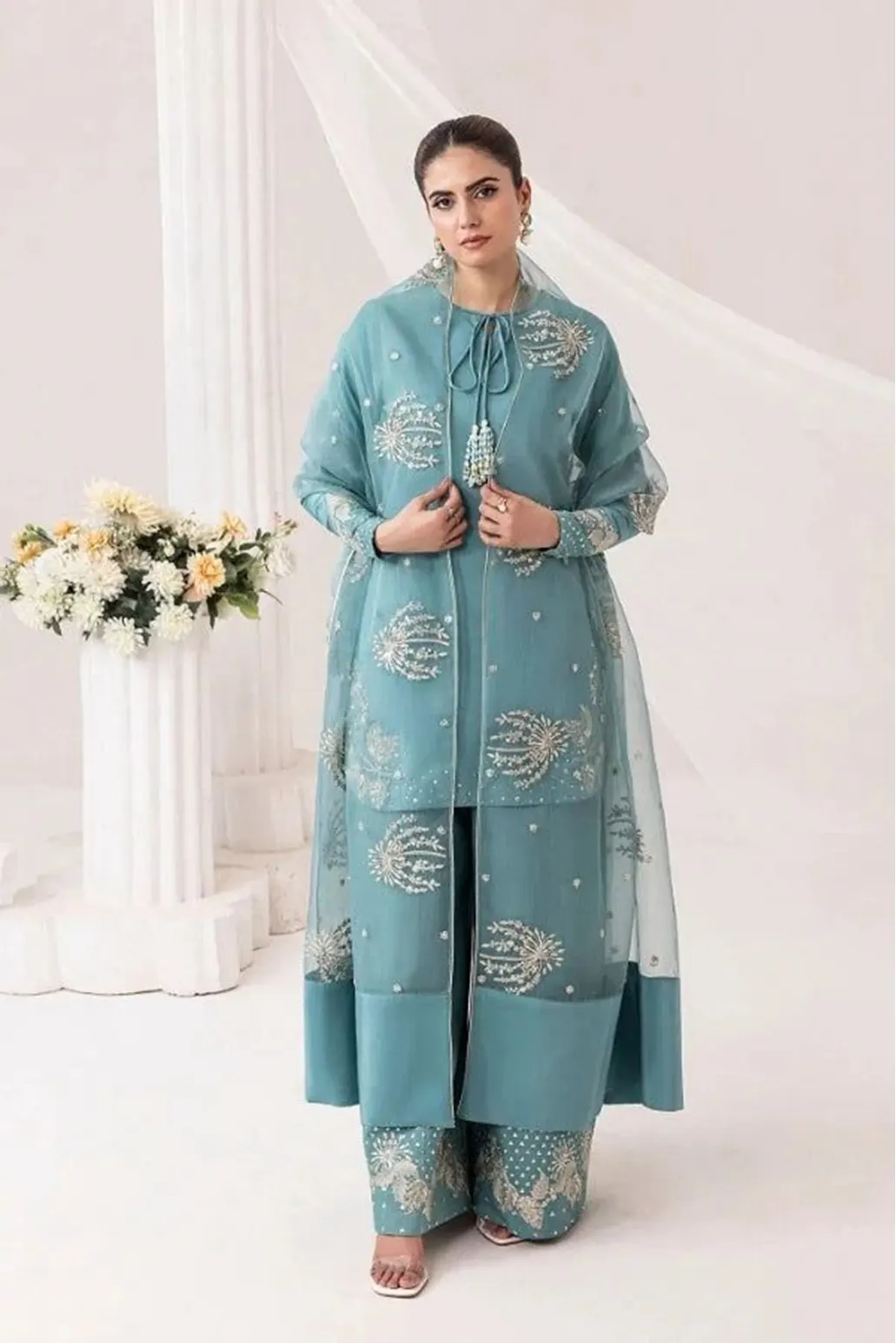3 PIECE - UNSTITCHED | EMBROIDERED LAWN - GR1198