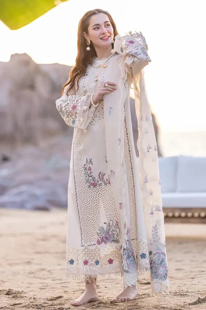 3 PIECE - UNSTITCHED | CHIKAN KARI EMBROIDERED LAWN - QL1122