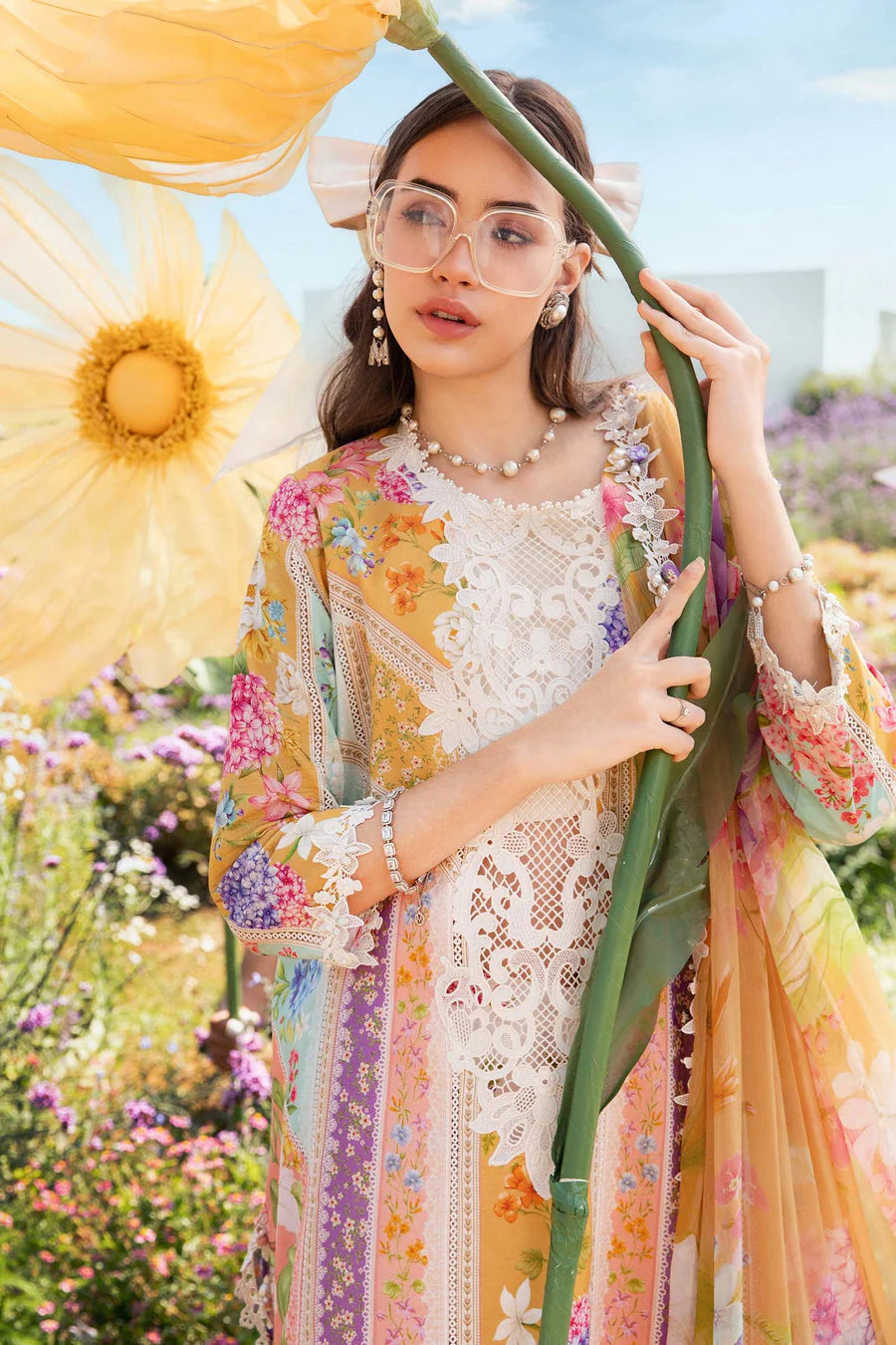 3 PIECE - UNSTITCHED | PRINTED LAWN - MB1127-B