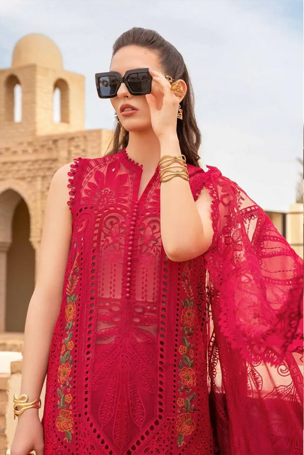 3 PIECE - UNSTITCHED | LUXURY EMBROIDERED LAWN - MB1121