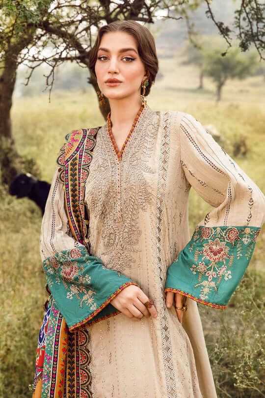 3 PIECE - UNSTITCHED | EMBROIDERED LAWN - MB1124