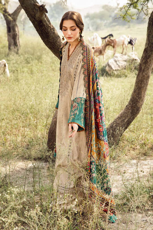3 PIECE - UNSTITCHED | EMBROIDERED LAWN - MB1124