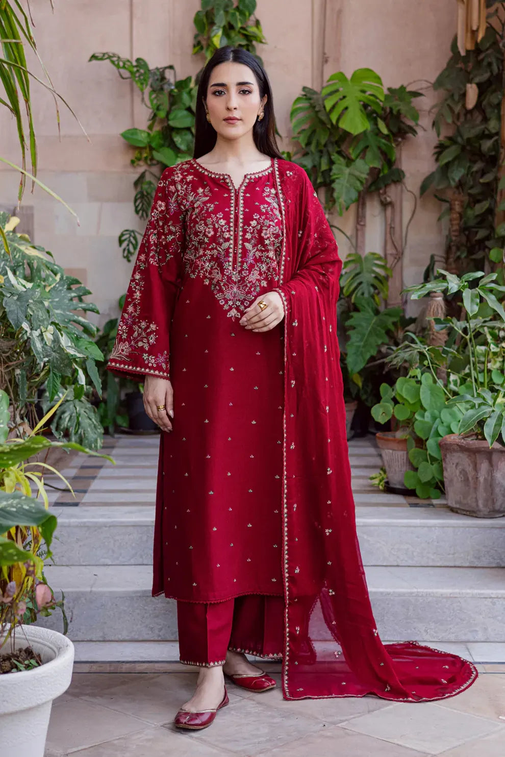 3 PIECE - UNSTITCHED | EMBROIDERED LAWN - Bk1107