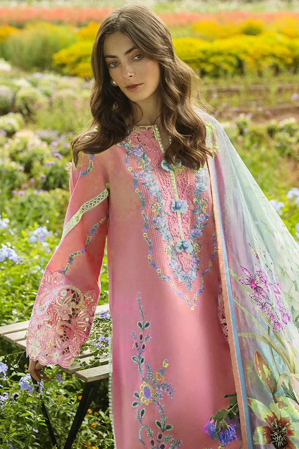 3 PIECE - UNSTITCHED | LUXURY EMBROIDERED LAWN - MQ1191