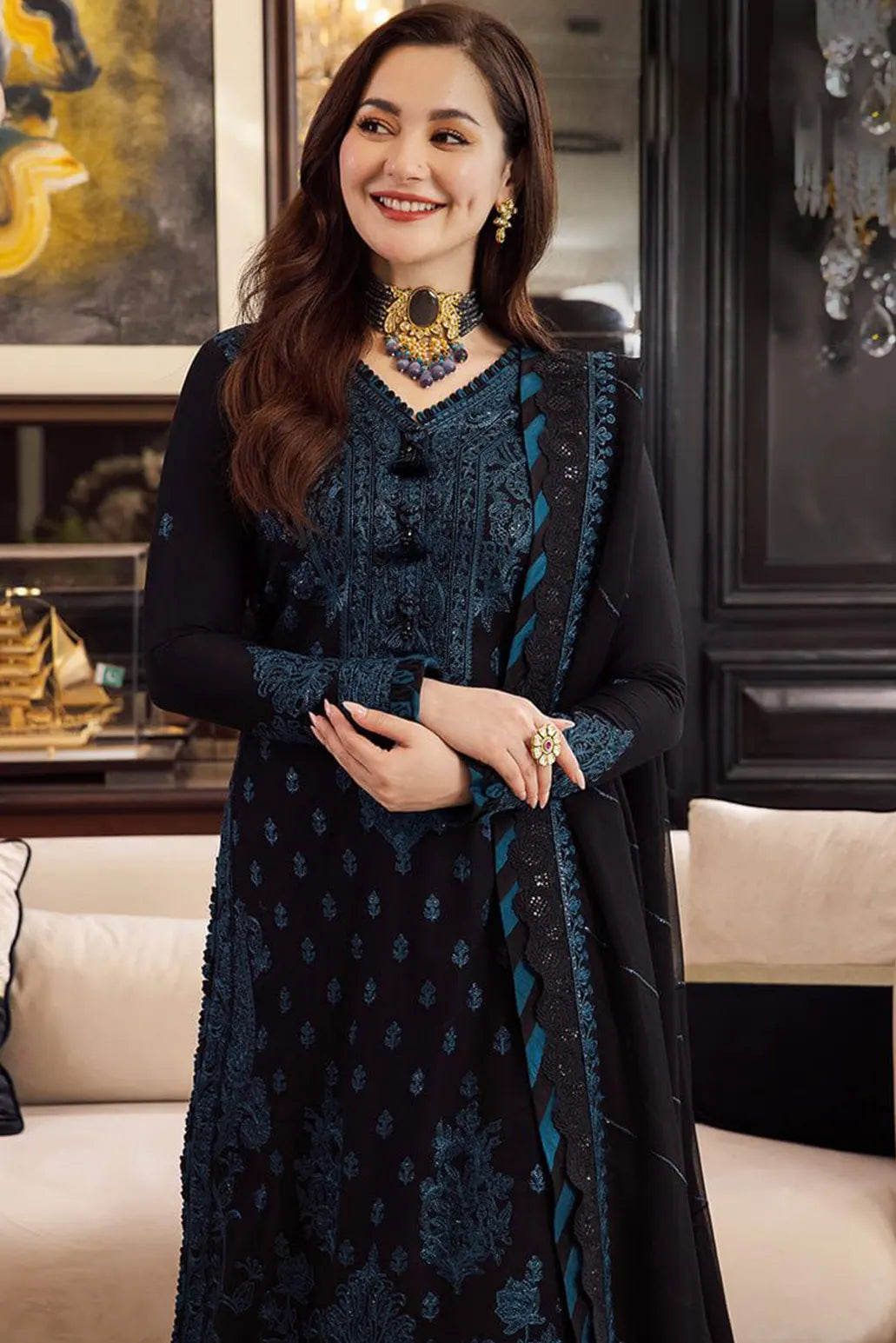 3 PIECE - UNSTITCHED | LUXURY EMBROIDERED LAWN - AJ1181
