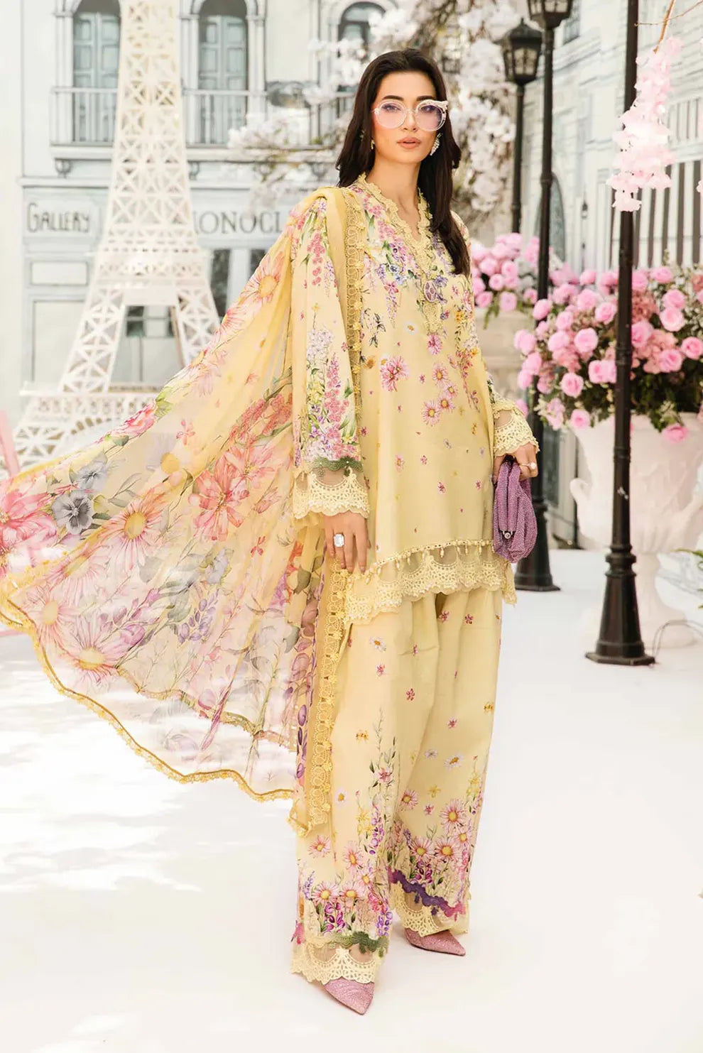 3 Piece - Unstitched Digital Printed Lawn Fabric MB-512 A