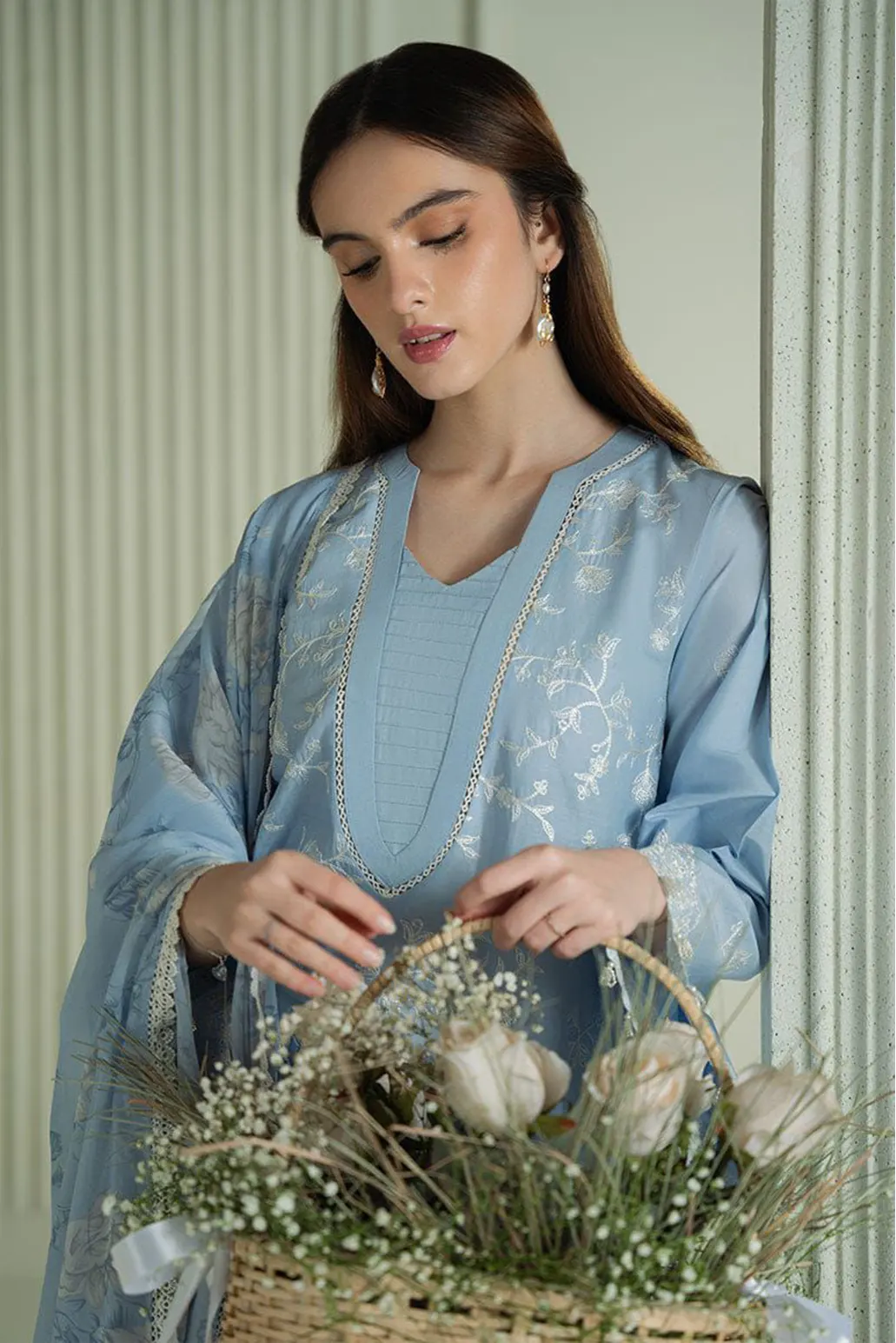 3 PIECE - UNSTITCHED | EMBROIDERED LAWN - GR1238