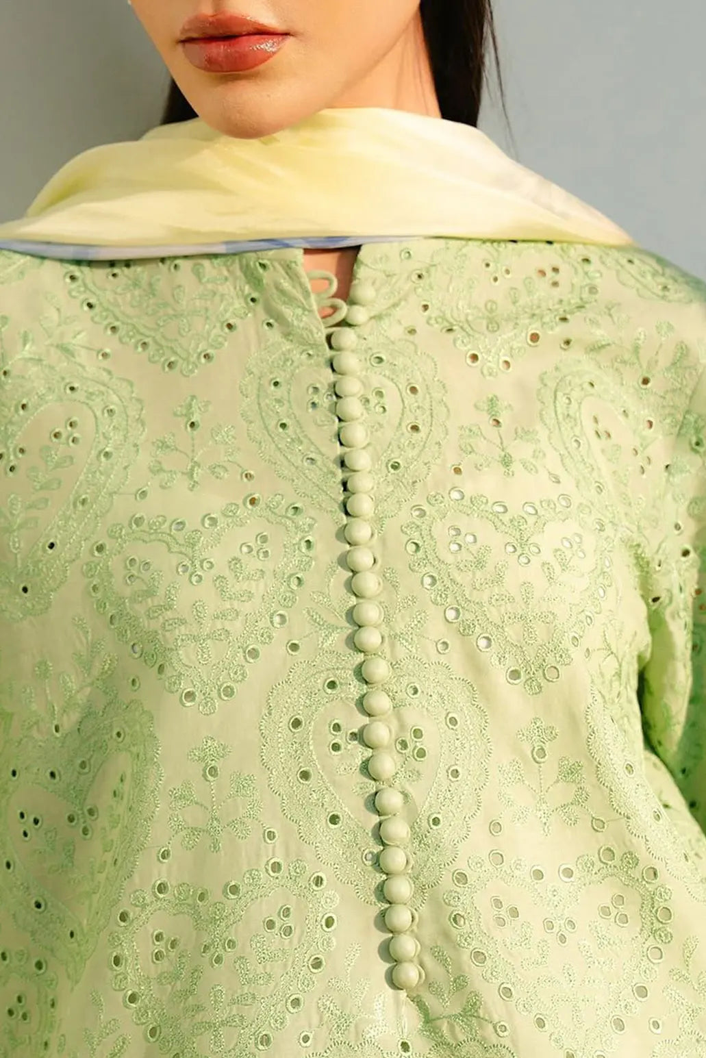 3 PIECE - UNSTITCHED | CHIKAN KARI EMBROIDERED LAWN - ZS1173