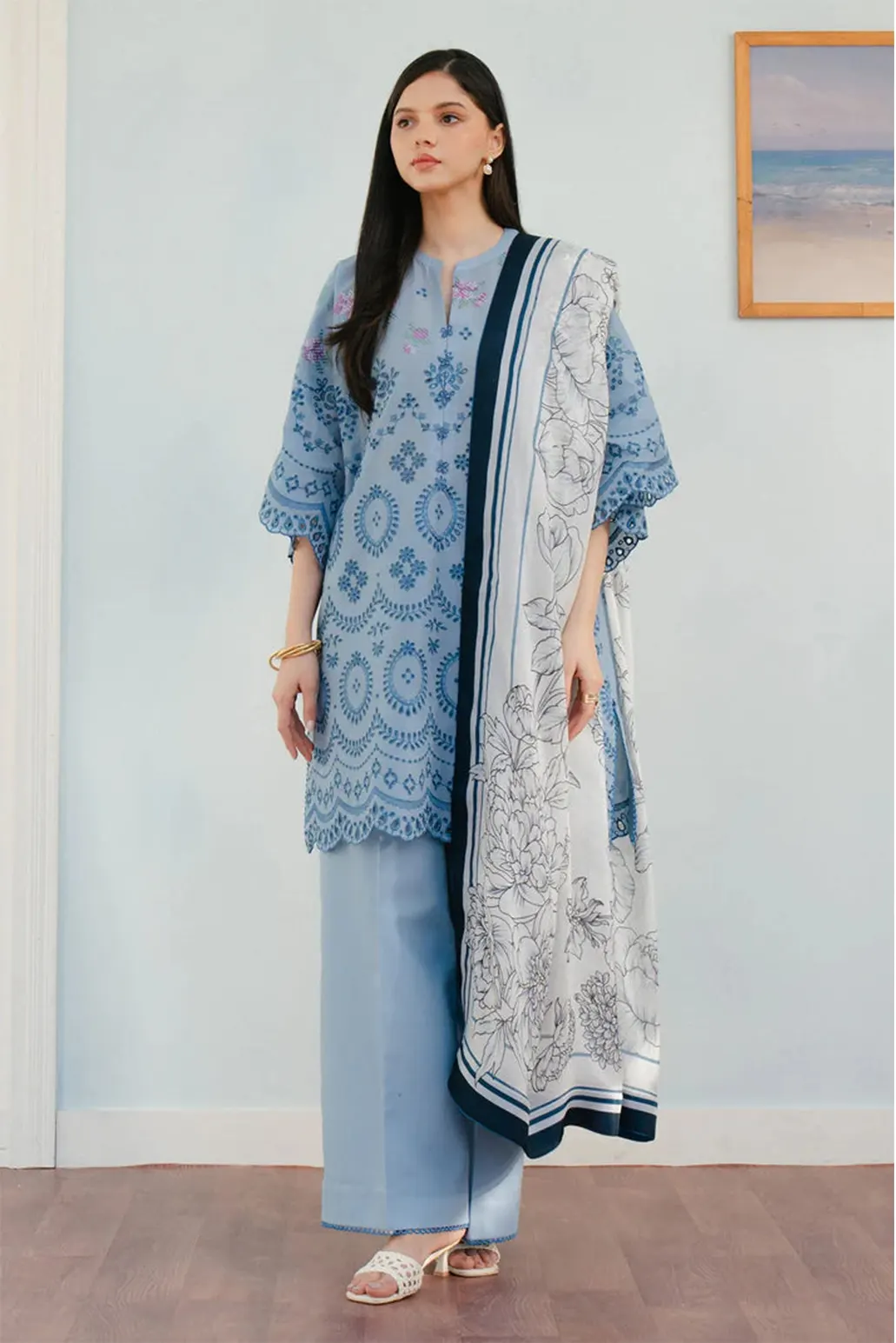 3 PIECE - UNSTITCHED | EMBROIDERED LAWN - ZS1117