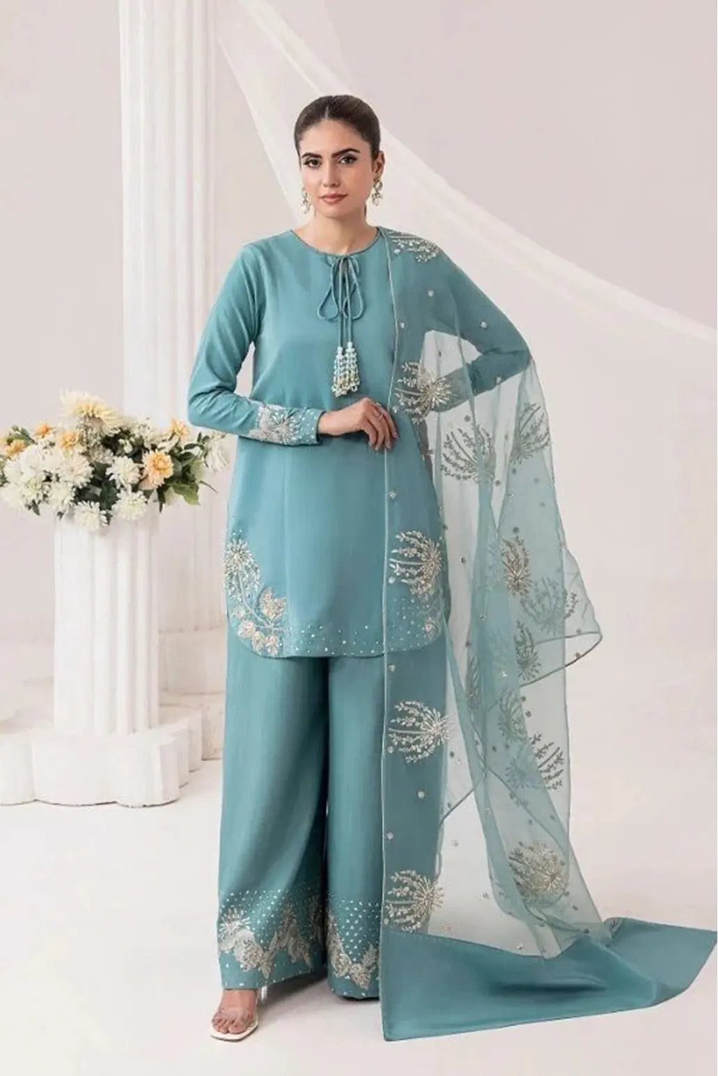 3 PIECE - UNSTITCHED | EMBROIDERED LAWN - GR1198