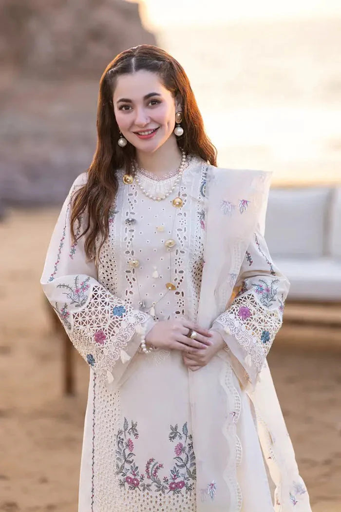 3 PIECE - UNSTITCHED | CHIKAN KARI EMBROIDERED LAWN - QL1122