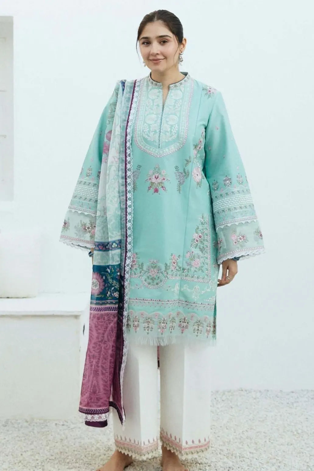 3 PIECE - UNSTITCHED | EMBROIDERED LAWN - ZS1184