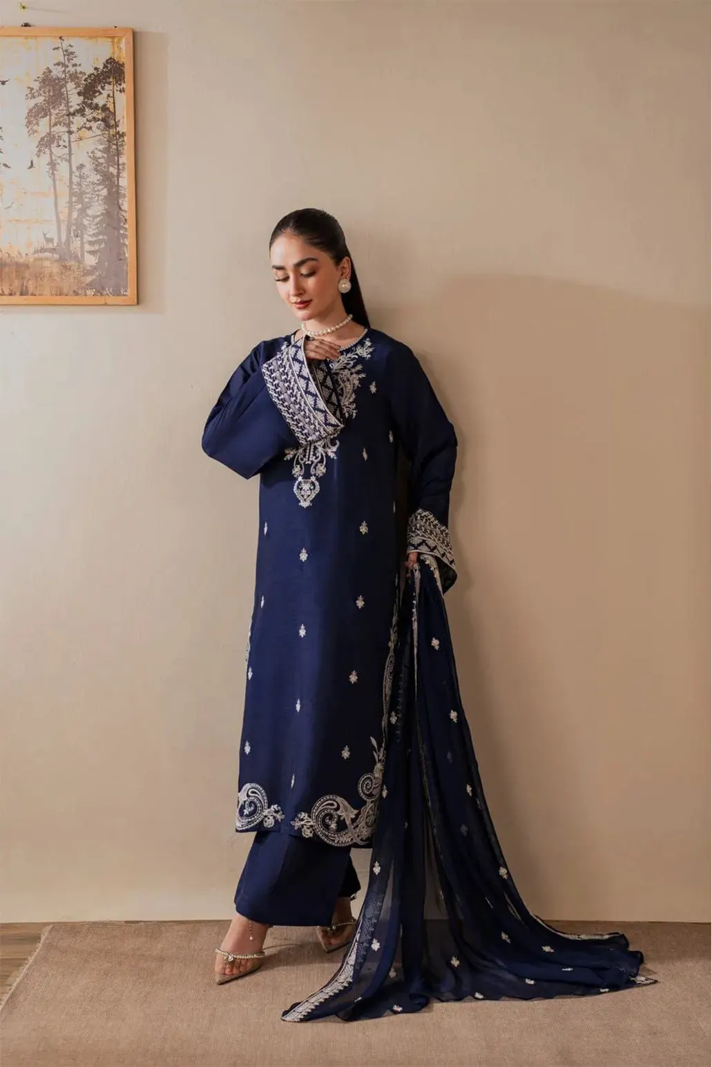 3 PIECE - UNSTITCHED | EMBROIDERED LAWN - NR1197